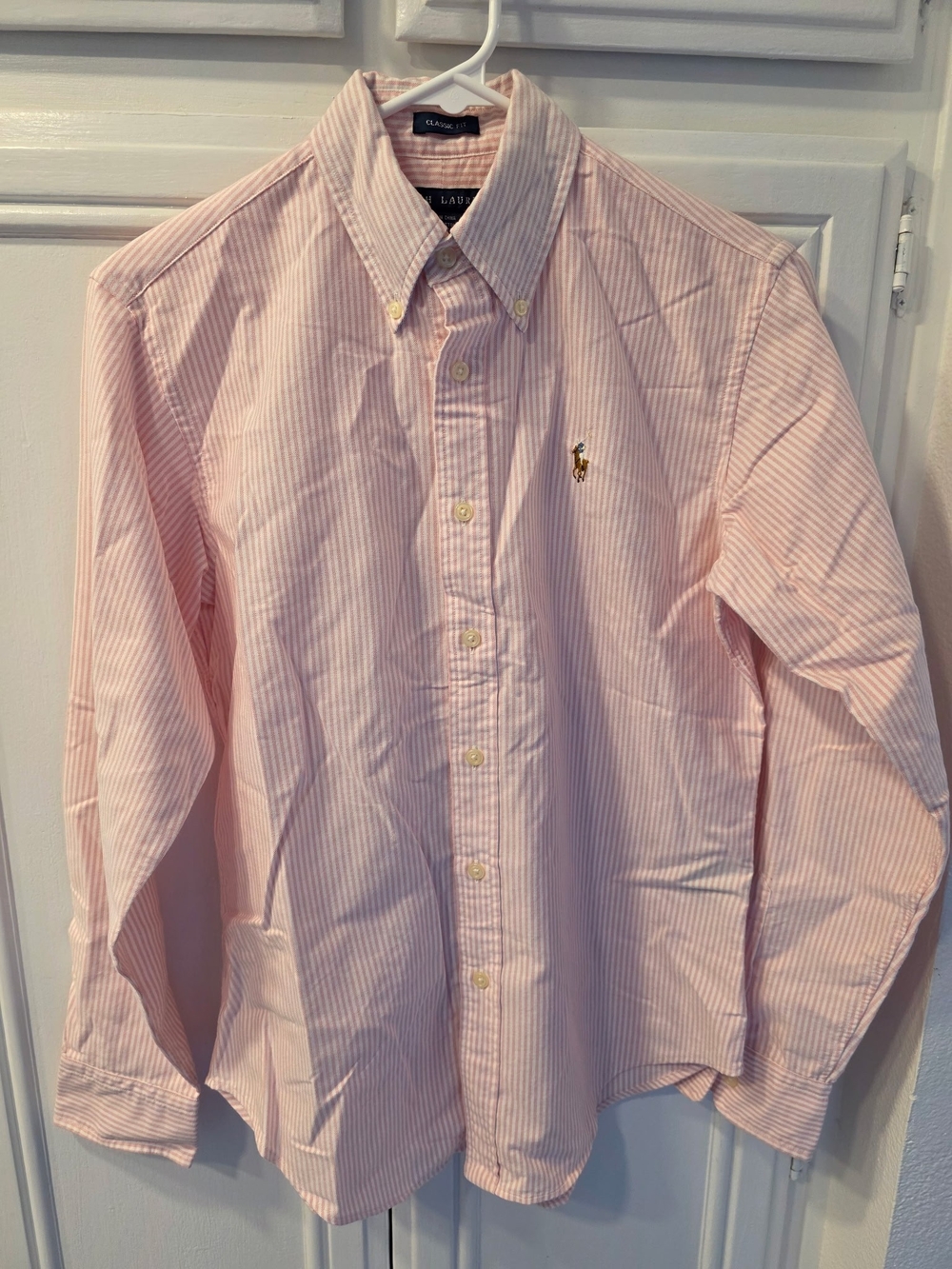 Ralph Lauren Women’s Pink Striped Button-Down Polo ~ Size 6 - Picture 2 of 11